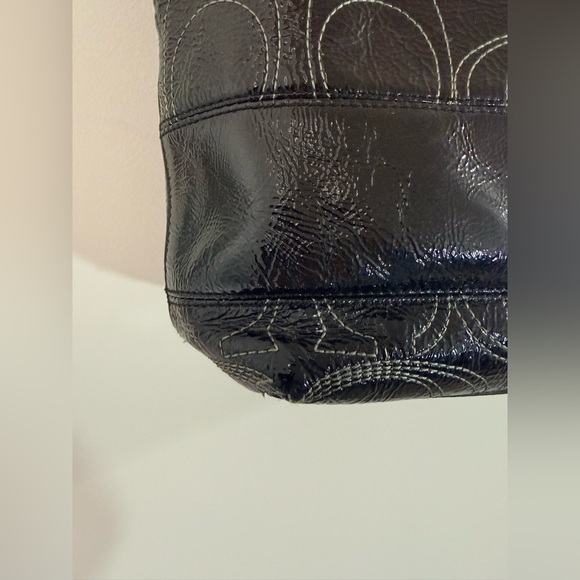 Coach Signature Sis Stitch Black Medium Tote Bag - Picture 4 of 13